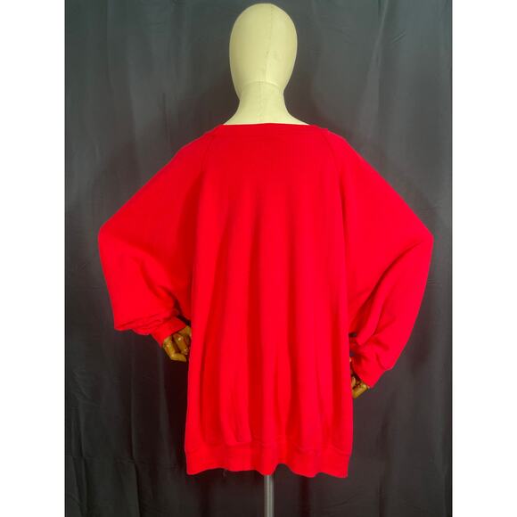 Vintage, Plus Sized 4X Ugly Christmas Sweatshirt, Teddy Bear, Santa Paw Red - Picture 4 of 6